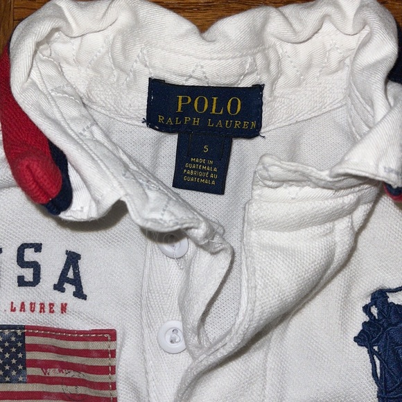 Polo Ralph Lauren polo shirt 3 American flag large polo man white, red and navy - Picture 4 of 6